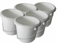 5x 2L LITRE PLASTIC PAINT KETTLES BUCKETS TUBS DIY SUPPLIES HOME PAINTING HANDLE
